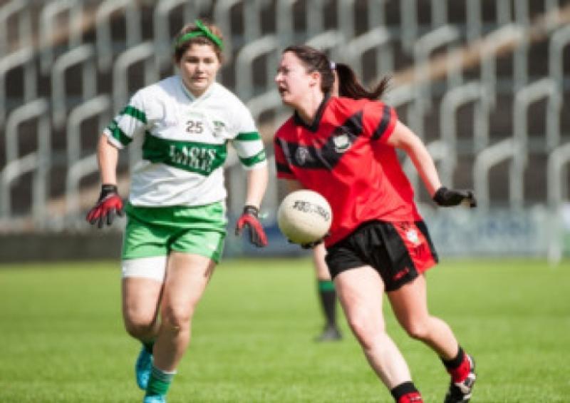 Shanahoes Martha Kirwan on the break against Portlaoise. Pic Denis Byrne.