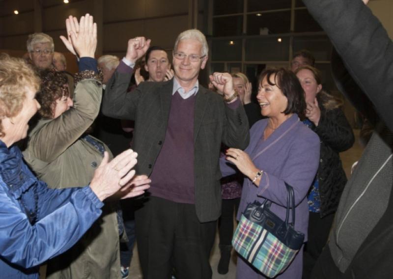 Aidan Mullins after being elected at the Laois Count Centre.Picture: Alf Harvey/hrphoto.ie