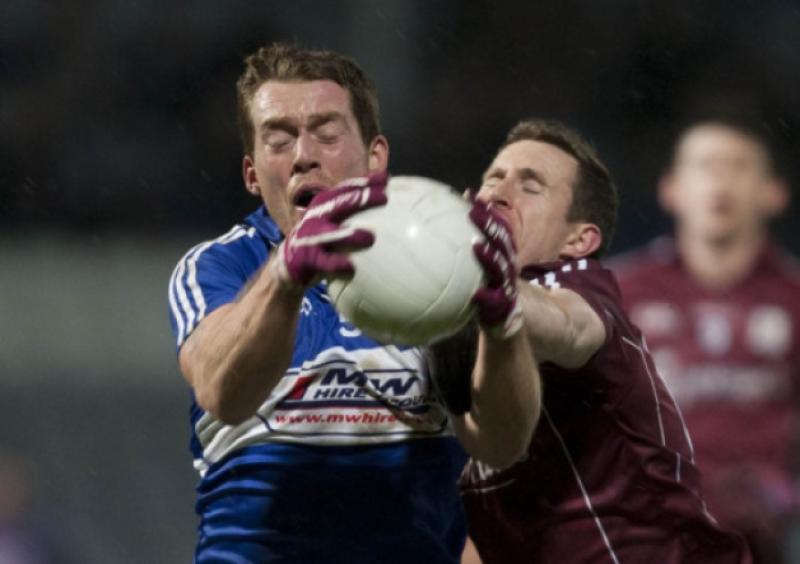 Darren Strong wins this ball for Laois against Gary Sice, Galway in the NFL at O'Moore Park.Picture: Alf Harvey/hrphoto.ie