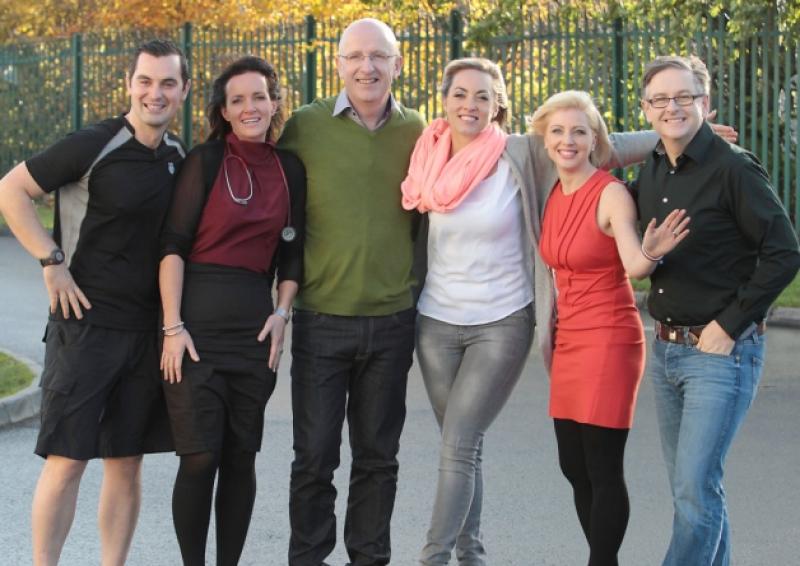 Karl Henry-Fitness Expert, Dr Ciara Kelly GP, Presenters John Murray and Kathryn Thomas, Aoife Hearne -Dietician and Dr Eddie Murphy Psychologist  get ready  for this years Operation Transformation.  Pic:Rte