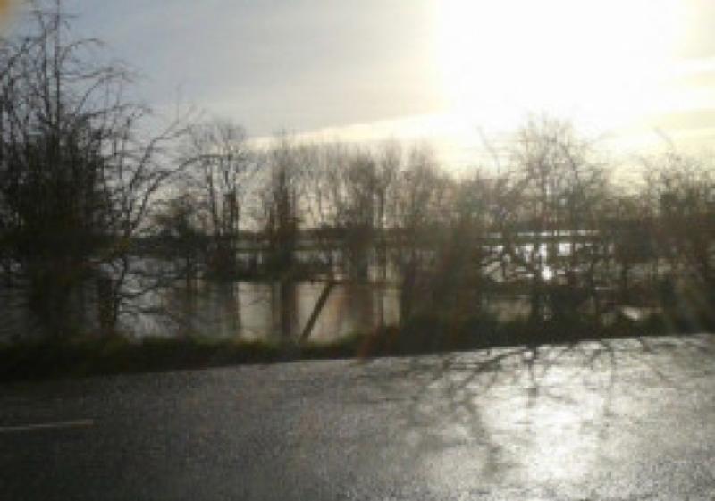Flooded fields near the Borness, Portarlington last Thursday January 2. Photo: Ann Dunne