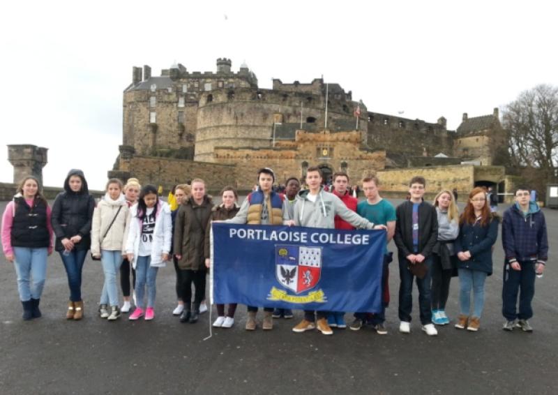 Portlaoise College students in Edinburgh last February.