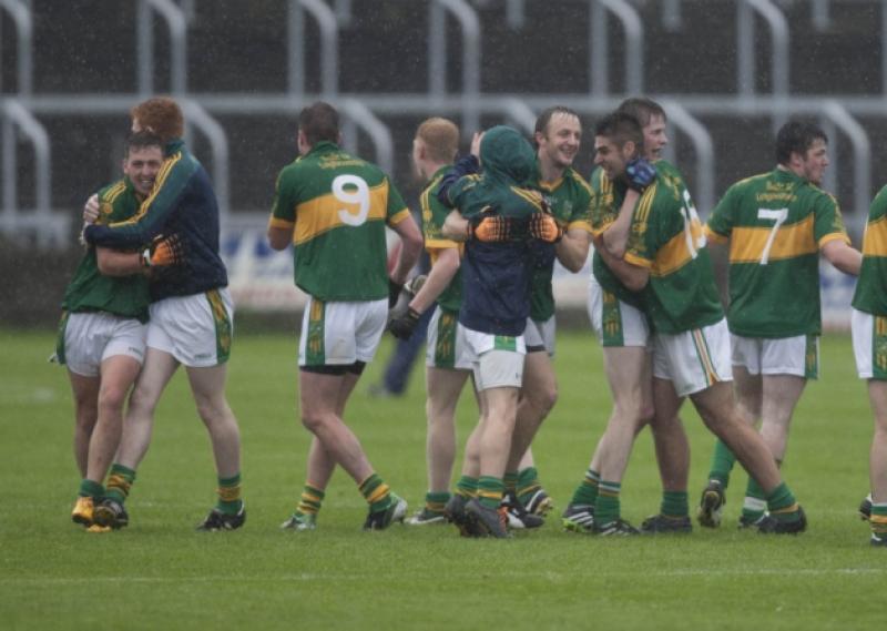 Celebrations for Ballylinan after defeating St. Joseph's in the Laois Shopping Centre Senior Football Championship at O'Moore Park.Picture: Alf Harvey/hrphoto.ie