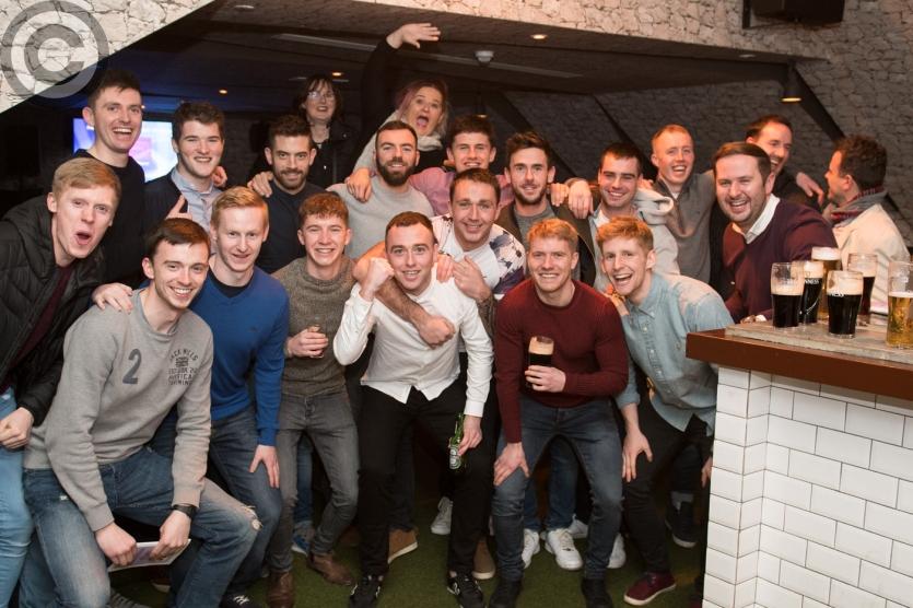 Portlaoise A.F.C players and guests enjoying their race night at the Manhattan Mixer Club on Saturday night. Photo Denis Byrne.