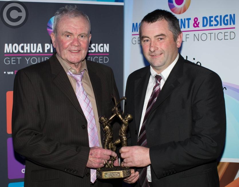 Referee of the Year John Lalor is presented with his award by Tony Maher. Picture: Alf Harvey/HRPhoto.ie