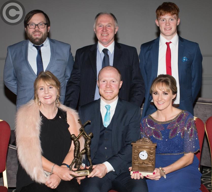 Senior Hurler of the Year Brian Stapleton with his family. Picture: Alf Harvey/HRPhoto.ie