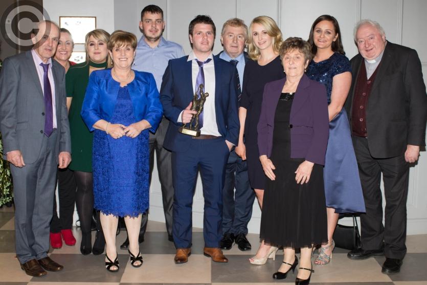 Junior B Footballer of the Year Tadgh Doran with family and friends from Camross. Picture: Alf Harvey/HRPhoto.ie