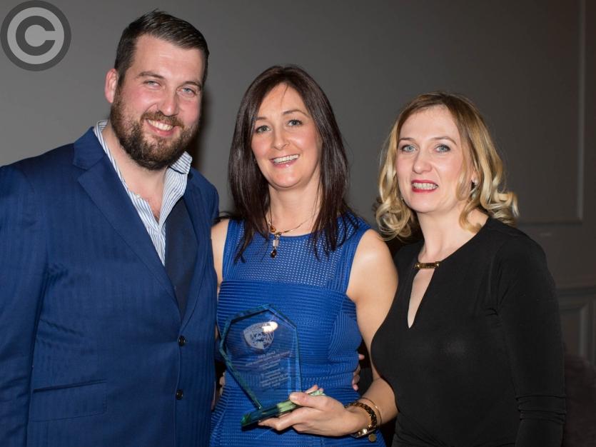 Junior Footballer of the Year Cillian Calally with Caoimhe Callally, Caitriona Ryan and Donnagh Calally. Picture: Alf Harvey/HRPhoto.ie
