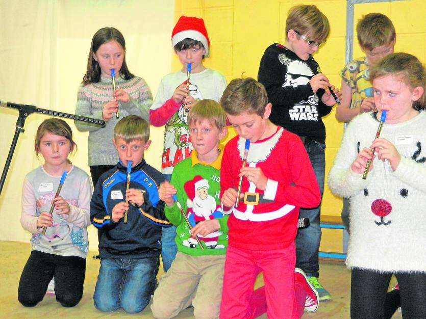 Tin whistlers from third class, Scoil Mhuire Abbeyleix
