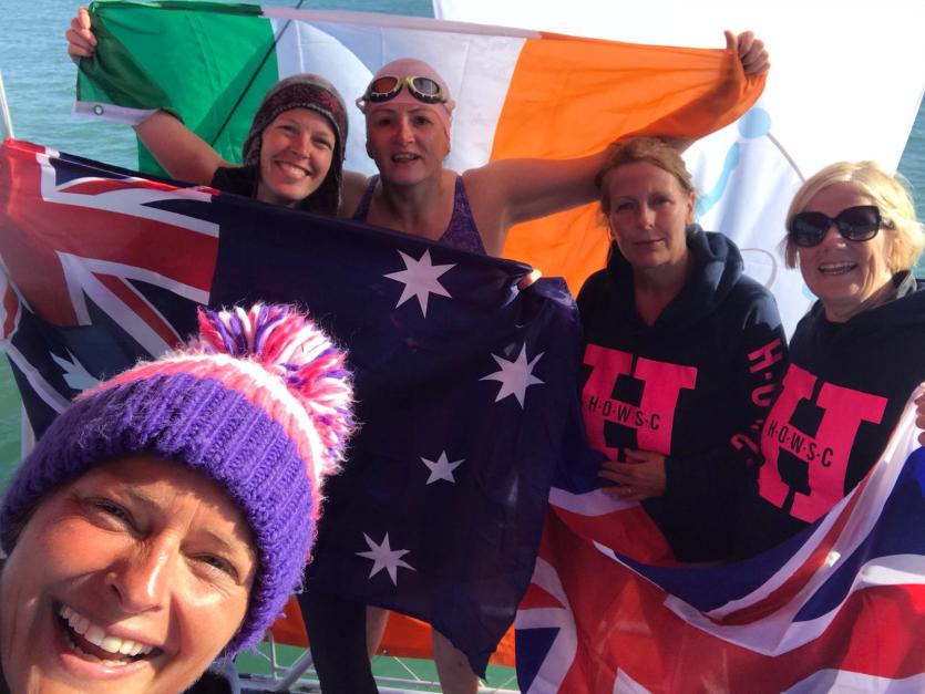 The Henley Mermaids celebrate after swimming the English Channel last year.
