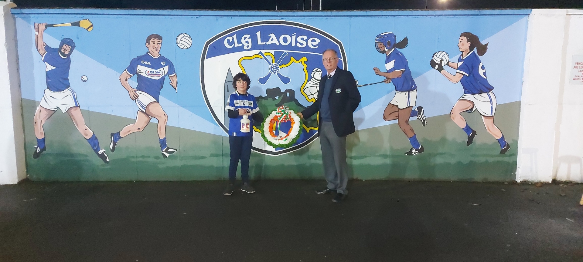 Laois GAA Chairman Peter O'Neill pictured with his nephew  Jack Bergin in O'Moore Park