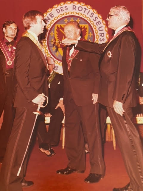 McSweeney receives Chevalier de Chaine de Rotisseurs award in 1981. 